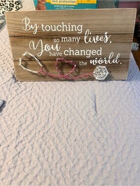 Source Unknown Rustic Wood Wall Art in White and Pink